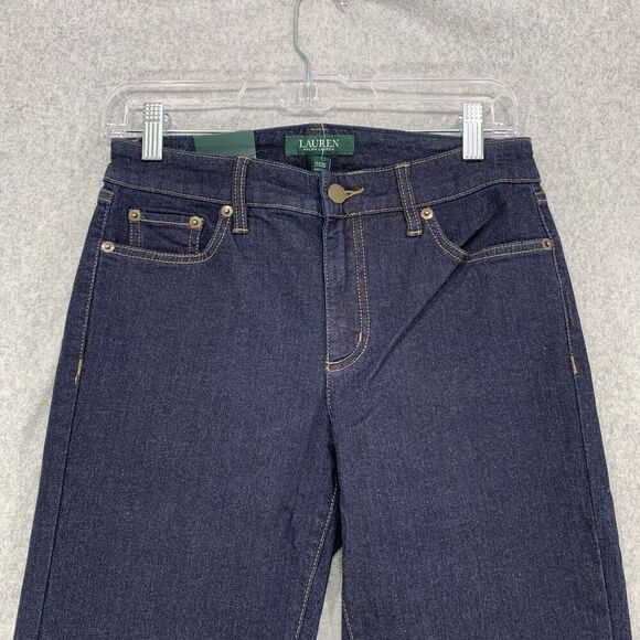 Lauren Ralph Lauren Jeans Womens Size 4 Classic Skinny Curvy Blue Dark Wash - Picture 2 of 12